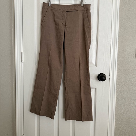Eileen Fisher Linen Blend straight leg classic mid rise trousers 6 - Picture 1 of 10